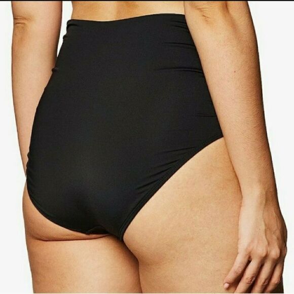 Anne Cole Convertible High Waist Shirred Swim Bottoms Sz Lg - Picture 3 of 12